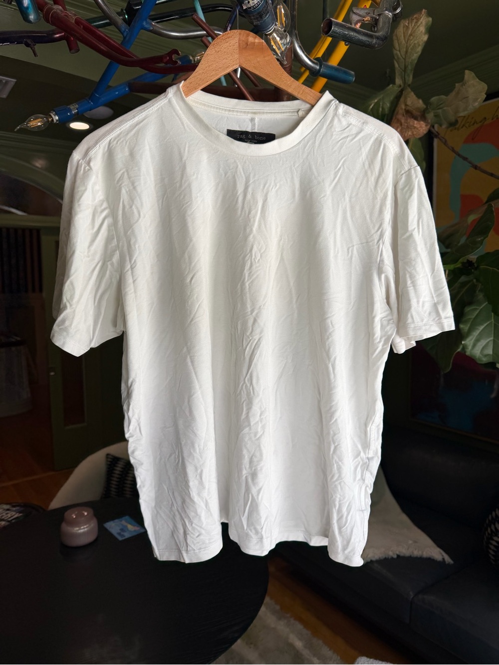 rag & bone White Crew Neck Short Sleeve T-Shirt